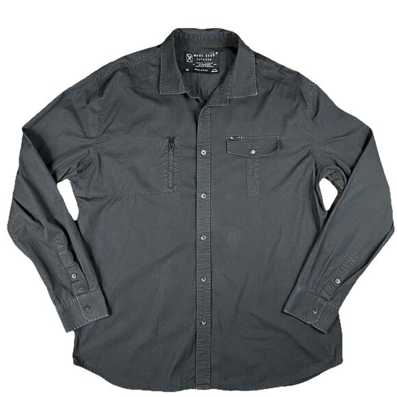 MARC ECKO MENS BLACK CASUAL BUTTON-DOWN SHIRT SIZE L CHEST 22" LENGTH 30" - Picture 1 of 12